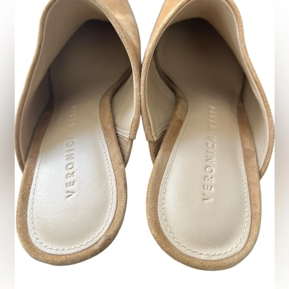Veronica beard Lisa suede heels mules size 6.5”